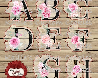Floral Letter Cookie Cutters / STL File / Fondant Cutters / Clay Cutters / Eddie Printer / Edible Ink Printer