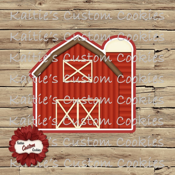 Barn with Silo Cookie Cutter / Fondant Cutter / Clay Cutters / Eddie Printer / Edible Ink Printer