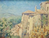 Leopold DeMoor (1876-1966) Chateau in France c. 1930 Belgian Impressionist Painter European Oil Painting