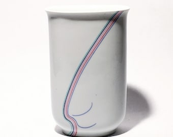 Bertil Vallien for Rorstrand Rainbow Vase in Porcelain Sweden Post Modern Pottery