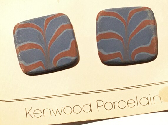 Thomas Hoadley Studio Pottery Post Modern Porcelain Earrings Kenwood Porcelain