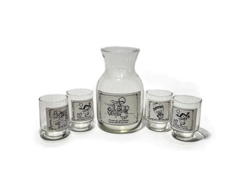 Charmers by Hallmark Carafe & 4 Juice Glasses 1976