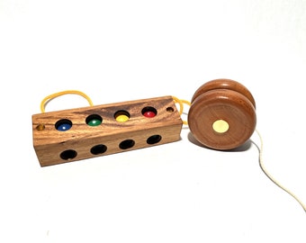 Vintage Wooden Artisan Handmade Toys Logic Game & Yo-yo  Yo Yo