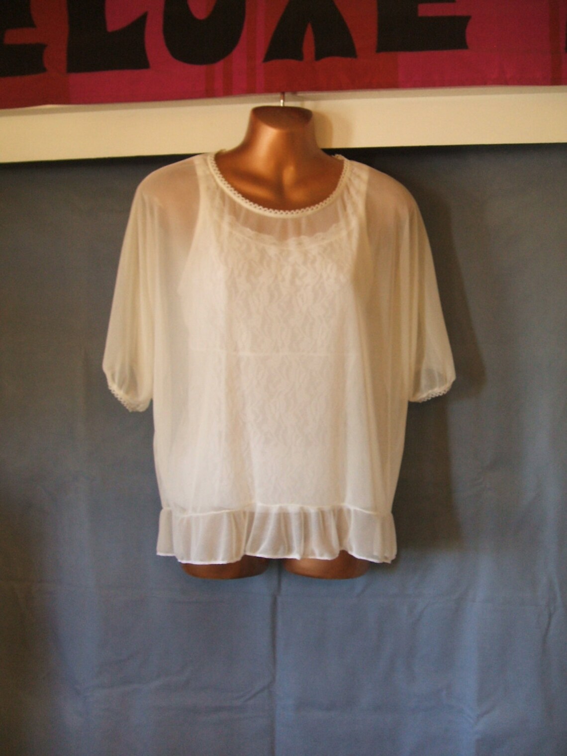 Ladies White Boho Sheer Loose Fitting Top Sz M/L - Etsy