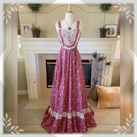Vintage 1960’s Gunne Sax Maxi Prairie Sun Dress