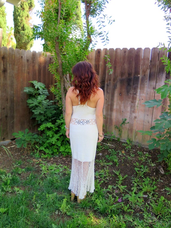 Vintage 70s Bohemian Hippie Goddess Wedding Maxi … - image 3