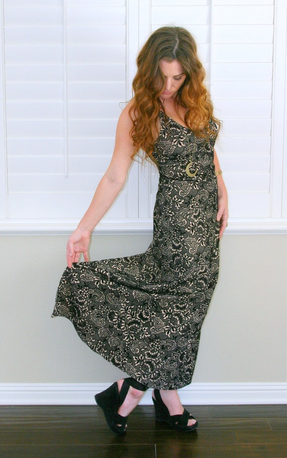 Vintage Velvet Burnout Maxi Dress