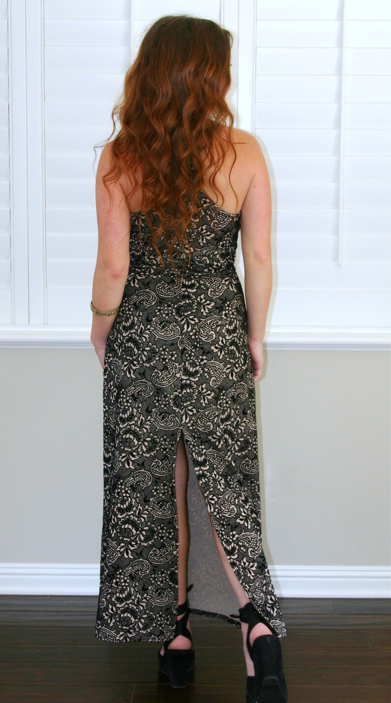 Vintage Velvet Burnout Maxi Dress - Etsy