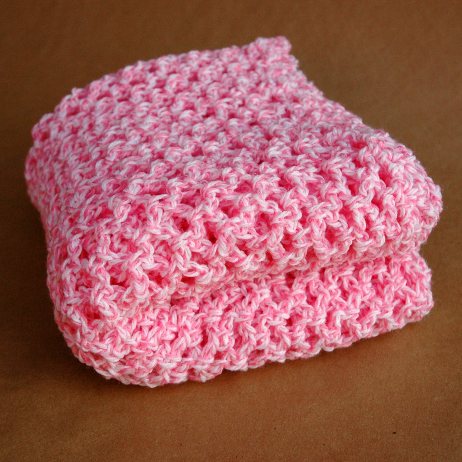 Handmade Crochet Baby Girl Blanket Pink & White Medium Etsy