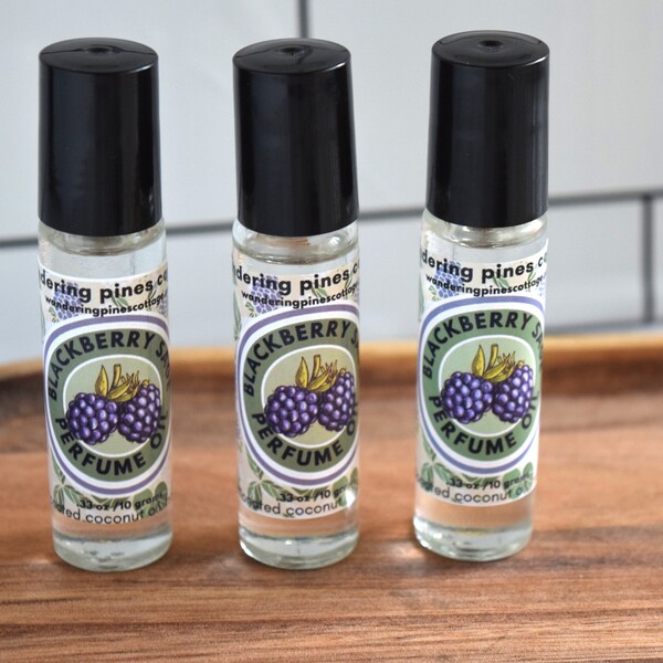 Blackberry Sage Roll on Perfume Oil, Roller Ball perfume, Scented Oil, handmade perfume