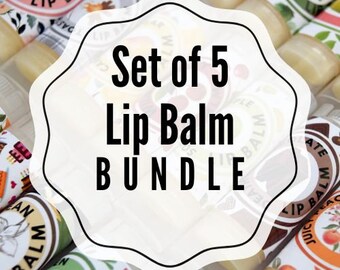 Vegan Lip  Balm - Choose Your Lip Balm Flavor - Choose five - Vegan Lip Balm - Natural Lip Butter - bath and beauty - Party Favor - Gift set