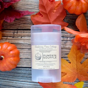 Pumpkin Souffle Aluminum Free Deodorant, Effective Odor fighting deodorant, Fall Scented Deodorant image 2