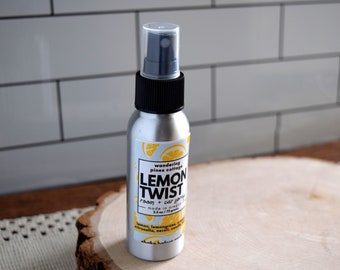 Lemon Twist Room and Car Spray, Odor Eliminator,  Citrus Linen Spray, Home Fragrance, home decor