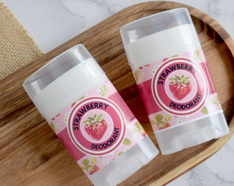 Strawberry Aluminum Free Deodorant Stick, Odor fighting effective deodorant, baking soda free