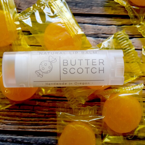 Butterscotch Natural Lip Balm, Natural Lip Repair, Lip Moisturizer Vegan Lip Balm, Chapped Lips