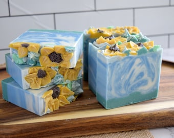 Sunflower Soap,  Cold Process Soap, handmade soap