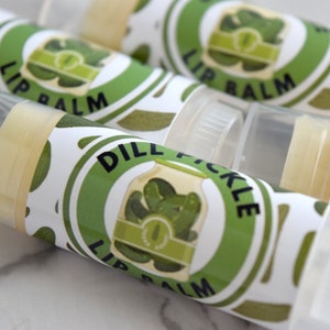 Dill Pickle Lip Balm, Novelty Gift, Vegan Lip Balm, Natural Lip Moisturizer, Gag Gift, Pickle Lover Gift, Party Favor Lip Balm image 1