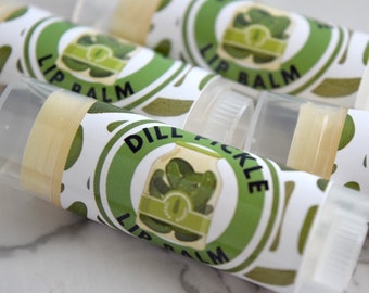 Dill Pickle Lip Balm, Novelty Gift, Vegan Lip Balm, Natural Lip Moisturizer, Gag Gift, Pickle Lover Gift, Party Favor Lip Balm