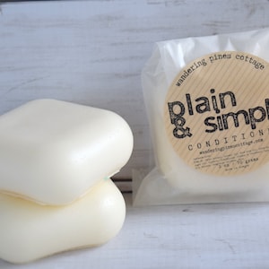 Unscented Conditioner Bar, zero waste, hair care, plastic free solid conditioner, dye free, fragrance free