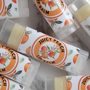 Peach Lip Balm, vegan lip balm, fruity lip balm