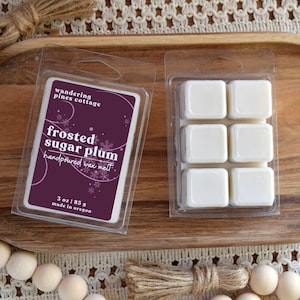 Frosted Sugar Plum wax melts for warmers Clamshell Wax Melt tart, Christmas Home fragrance