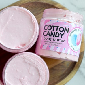 Cotton Candy Body Butter, Shea body cream, hand and body lotion, emulsified body butter