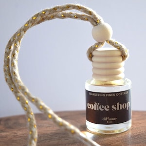 Coffee Shop Hanging Air Freshener Diffuser, Reed diffuser for car, odor eliminator, espresso scented