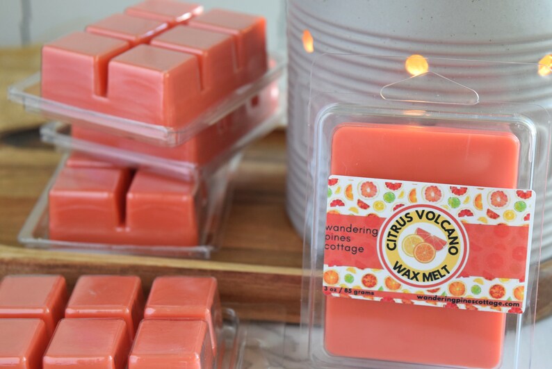 Citrus Volcano Melt Wax Tart for Warmers Clamshell Wax Melt Etsy