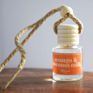 Mango and Coconut Milk Hanging Air Freshener Car Diffuser, Reed diffuser for car, air freshener, odor eliminator