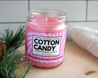 Scented Candle, Cotton Candy Candle, Handpoured Spring Summer Scent,  Home fragrance, Home decor