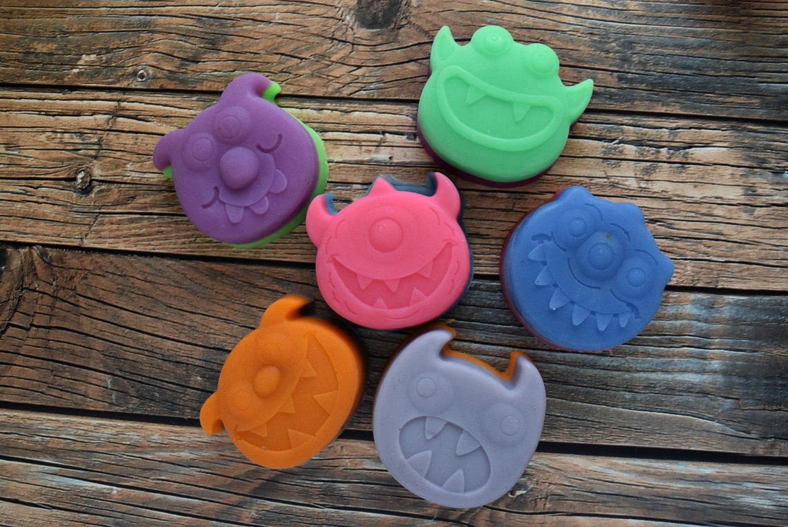 Halloween Monster Soaps Fun Kid Soaps Monster Shaped Soaps Etsy