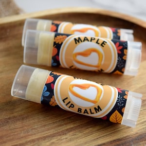 Maple flavored lip balm, Vegan Lip Balm, vegan lip care, lip moisturizer, soothing lip balm