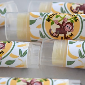 Monkey Farts Lip Balm, funny lip balm flavor, gift for kid, Stocking stuffer, banana lip balm, Novelty Lip balm