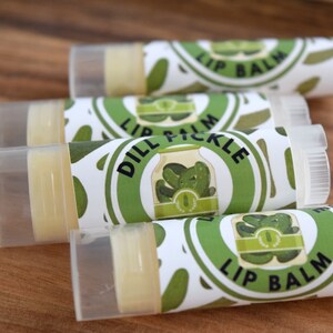 Dill Pickle Lip Balm, Novelty Gift, Vegan Lip Balm, Natural Lip Moisturizer, Gag Gift, Pickle Lover Gift, Party Favor Lip Balm image 2