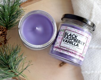 Black Raspberry Vanilla Candle,  Handpoured scented candle, Fruity scent, Home fragrance, Home decor