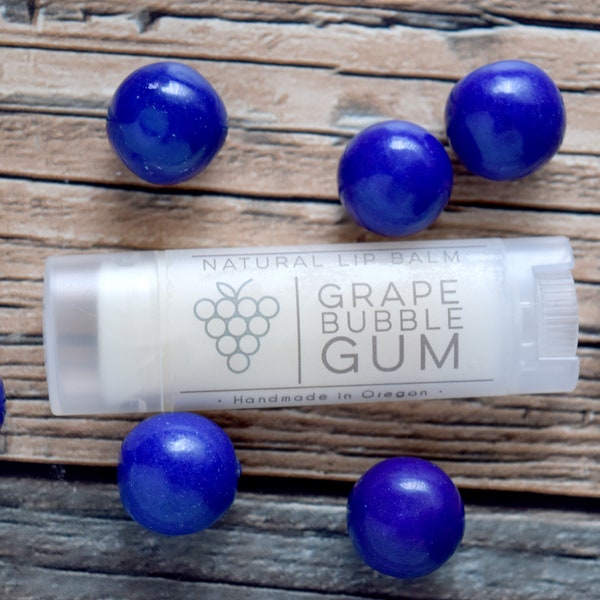 Grape Bubblegum Vegan Lip Balm, Natural Lip Butter, Lip Moisturizer, Lip Care, Bath and body