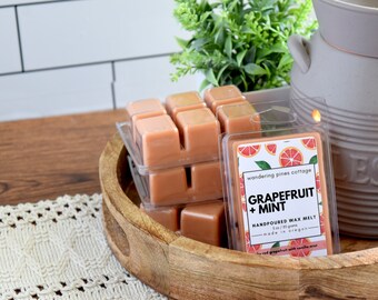 Grapefruit and Mint Wax Melt, Wax Tart for warmers, Clamshell Wax Melt, fragrance for the home