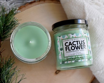 Cactus Flower Handpoured scented candle, Spa Type Scent,  Clean scented candle,  Home fragrance, Home decor