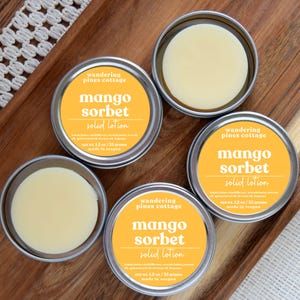 Mango Sorbet Solid Lotion Bar: Vegan Dry Skin Repair Balm