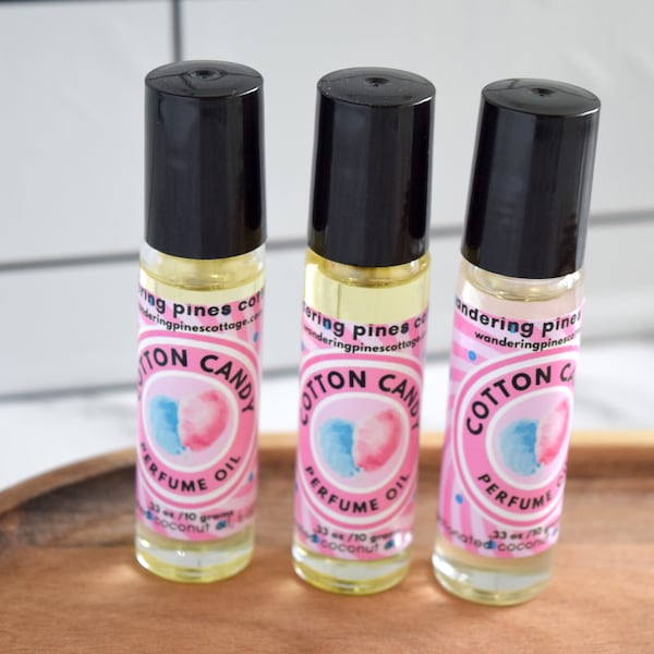 Cotton Candy Roll on Perfume Oil, Roller Ball perfume, Scented Oil, handmade perfume, Gift for Friend, Gift for mom, Fragrance for kids