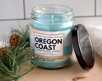 Scented Candle for Oregon, Oregon coast candle,  Hand poured candle, Ocean beach scent,  oregon gift box candle  Home fragrance, Home decor