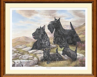 Szkockie Teriery "Scotties" limitowana edycja Print "Highland Breeze"