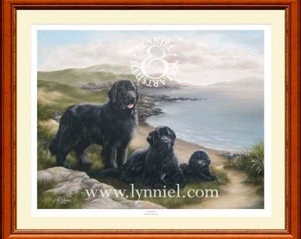 TERRE-NEUVE Newfies fine art dog print 'Eventide'