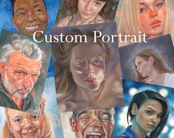 CUSTOM PORTRAIT Handgemaltes Porträt in Öl oder Digital Gemalt