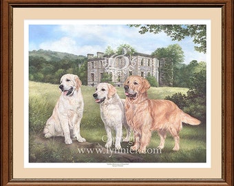 GOLDEN RETRIEVERS fine art dog print by Lynn Paterson