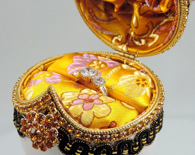 Wedding Ring Box Gold Engagement Ring Box Gold Presentation Etsy