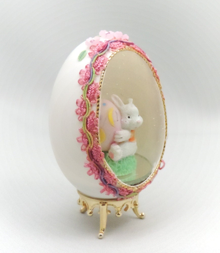 Easter Bunny Ornament Easter Egg Bunny Figure Easter Etsy