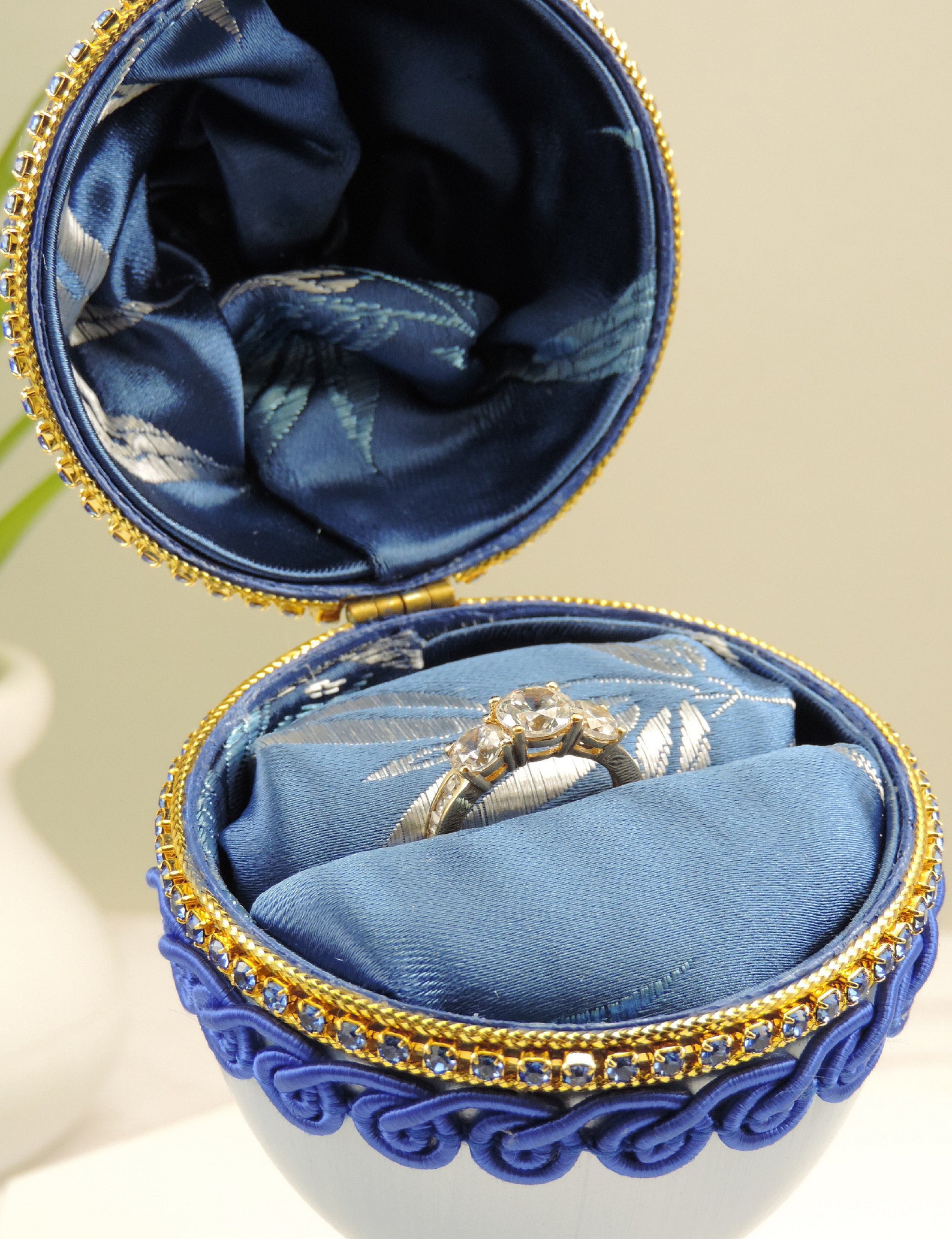 Engagement Ring Box Blue Proposal Box Blue Wedding Ring Box Etsy