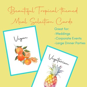 Tropische Menükarten - Zitrusfrüchte und Ananas, vegan und vegetarisch