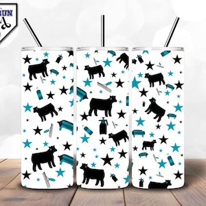 Livestock Show Week Tumbler Design | Show Cow | Skinny Tumbler Wrap | 20 oz + 30oz Designs | PNG Format | White Background